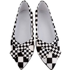 Black White Checker Pattern Checkerboard Women s Bow Heels by Pakjumat