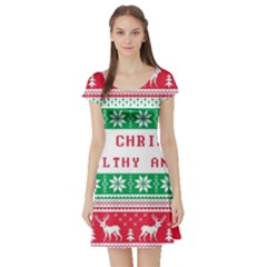 Merry Christmas Ya Filthy Animal Short Sleeve Skater Dress by Pakjumat