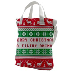 Merry Christmas Ya Filthy Animal Canvas Messenger Bag by Pakjumat