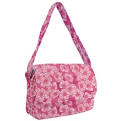 Cute Pink Sakura Flower Pattern Courier Bag by Pakjumat