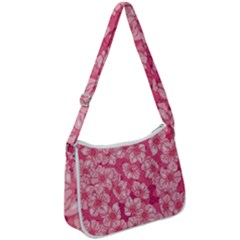 Cute Pink Sakura Flower Pattern Zip Up Shoulder Bag by Pakjumat