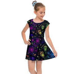 Stained Glass Crystal Art Kids  Cap Sleeve Dress by Pakjumat