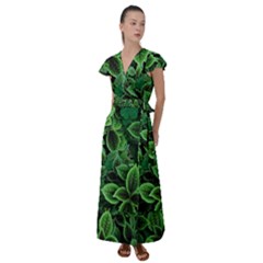 Shanghai Botanical Garden Flutter Sleeve Maxi Dress by Pakjumat