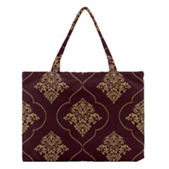 Vector Gold Ornament Pattern Seamless Damask Medium Tote Bag