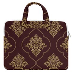 Vector Gold Ornament Pattern Seamless Damask Macbook Pro 16  Double Pocket Laptop Bag 