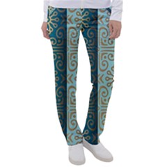 Gold Pattern Texture Golden Ornament Women s Casual Pants by Pakjumat