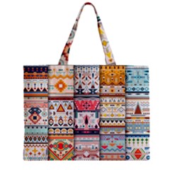 Pattern Texture Multi Colored Variation Zipper Mini Tote Bag by Pakjumat