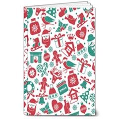 Background Vector Texture Christmas Winter Pattern Seamless 8  X 10  Softcover Notebook by Pakjumat