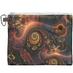 Paisley Abstract Fabric Pattern Floral Art Design Flower Canvas Cosmetic Bag (XXXL)