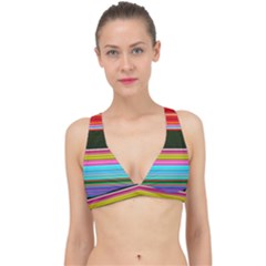 Horizontal Line Colorful Classic Banded Bikini Top