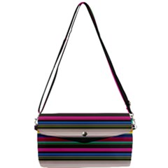 Horizontal Lines Colorful Removable Strap Clutch Bag by Pakjumat