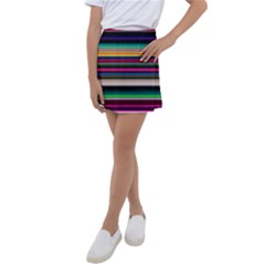 Horizontal Lines Colorful Kids  Tennis Skirt by Pakjumat