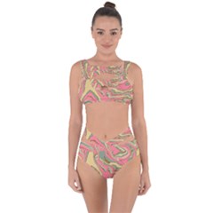 Pattern Glitter Pastel Layer Bandaged Up Bikini Set  by Pakjumat