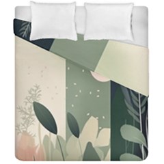 Spring Floral Plants Foliage Minimal Minimalist Duvet Cover Double Side (california King Size) by Pakjumat