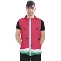 Minimalist Summer Watermelon Wallpaper Men s Puffer Vest by Pakjumat