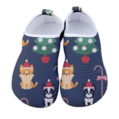 Boston Terrier Welsh Corgi Puppies Seamless Pattern Wallpaper Men s Sock-style Water Shoes by Pakjumat
