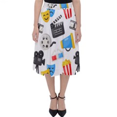 Cinema Icons Pattern Seamless Signs Symbols Collection Icon Classic Midi Skirt