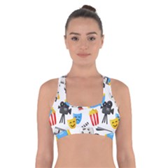 Cinema Icons Pattern Seamless Signs Symbols Collection Icon Cross Back Sports Bra