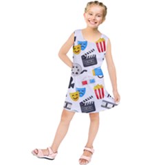Cinema Icons Pattern Seamless Signs Symbols Collection Icon Kids  Tunic Dress