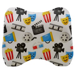 Cinema Icons Pattern Seamless Signs Symbols Collection Icon Velour Head Support Cushion