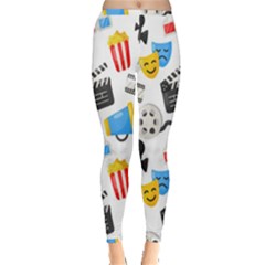 Cinema Icons Pattern Seamless Signs Symbols Collection Icon Inside Out Leggings
