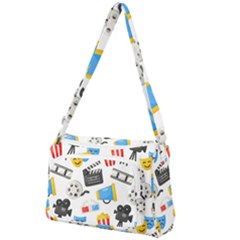 Cinema Icons Pattern Seamless Signs Symbols Collection Icon Front Pocket Crossbody Bag by Pakjumat