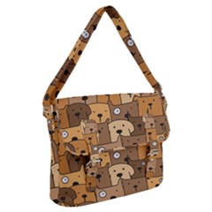 Cute Dog Seamless Pattern Background Buckle Messenger Bag by Pakjumat