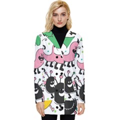 Funny Monster Pattern Button Up Hooded Coat  by Pakjumat