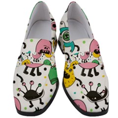 Funny Monster Pattern Women s Chunky Heel Loafers