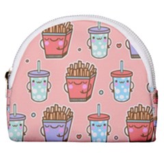 Cute Kawaii Food Seamless Pattern Horseshoe Style Canvas Pouch by Pakjumat