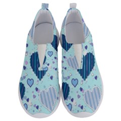 Hearts Pattern Paper Wallpaper Blue Background No Lace Lightweight Shoes by Pakjumat