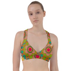 Mandala Patterns Yellow Sweetheart Sports Bra