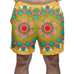 Mandala Patterns Yellow Men s Shorts by Pakjumat