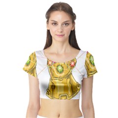 The Infinity Gauntlet Thanos Short Sleeve Crop Top by Maspions