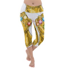 The Infinity Gauntlet Thanos Lightweight Velour Capri Yoga Leggings