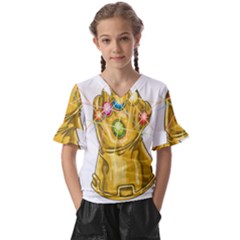 The Infinity Gauntlet Thanos Kids  V-neck Horn Sleeve Blouse