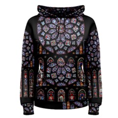 Chartres Cathedral Notre Dame De Paris Stained Glass Women s Pullover Hoodie
