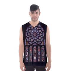 Chartres Cathedral Notre Dame De Paris Stained Glass Men s Basketball Tank Top