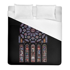 Chartres Cathedral Notre Dame De Paris Stained Glass Duvet Cover (Full/ Double Size)