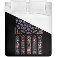 Chartres Cathedral Notre Dame De Paris Stained Glass Duvet Cover (California King Size)
