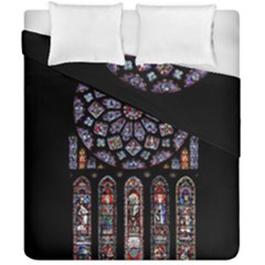 Chartres Cathedral Notre Dame De Paris Stained Glass Duvet Cover Double Side (California King Size)