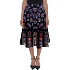 Chartres Cathedral Notre Dame De Paris Stained Glass Perfect Length Midi Skirt