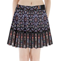 Chartres Cathedral Notre Dame De Paris Stained Glass Pleated Mini Skirt