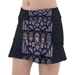 Chartres Cathedral Notre Dame De Paris Stained Glass Classic Tennis Skirt