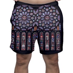 Chartres Cathedral Notre Dame De Paris Stained Glass Men s Shorts