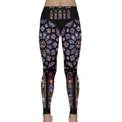 Chartres Cathedral Notre Dame De Paris Stained Glass Lightweight Velour Classic Yoga Leggings