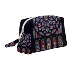 Chartres Cathedral Notre Dame De Paris Stained Glass Wristlet Pouch Bag (medium) by Maspions