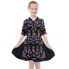 Chartres Cathedral Notre Dame De Paris Stained Glass Kids  All Frills Chiffon Dress