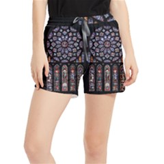 Chartres Cathedral Notre Dame De Paris Stained Glass Women s Runner Shorts