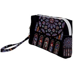 Chartres Cathedral Notre Dame De Paris Stained Glass Wristlet Pouch Bag (Small)